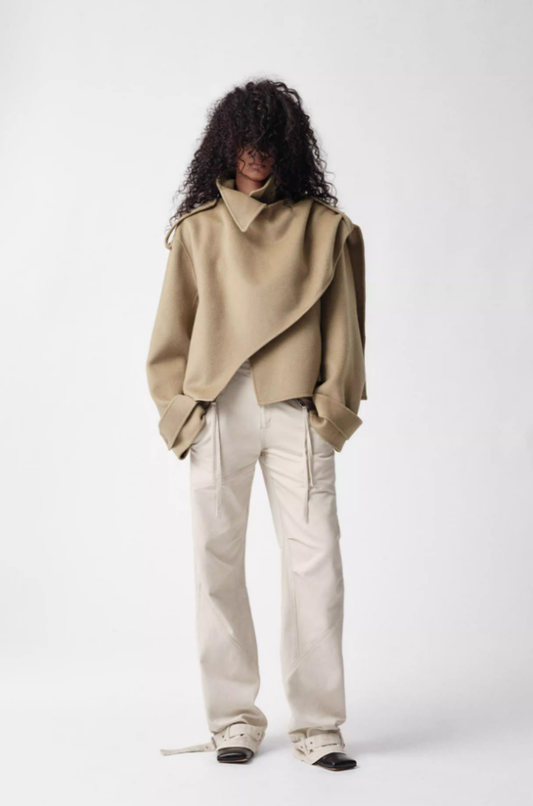 Twin Veil – Reversible High-Neck Wool Jacket